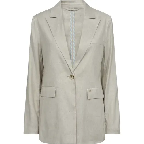 Linen Blazer with Classic Collar , female, Sizes: L, S, XL, M, 2XL, XS - MOS MOSH - Modalova