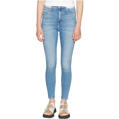 Blaue abgenutzte Jeans , Damen, Größe: W25 - Calvin Klein Jeans - Modalova