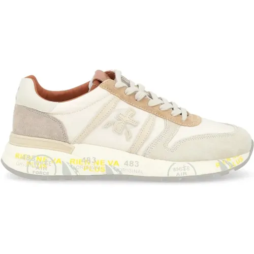 Beige Suede and Technical Fabric Sneaker , male, Sizes: 9 UK, 8 UK, 6 UK - Premiata - Modalova