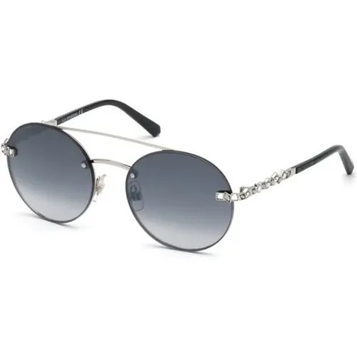 Silver Frame Stylish Sunglasses , unisex, Sizes: 55 MM - Swarovski - Modalova