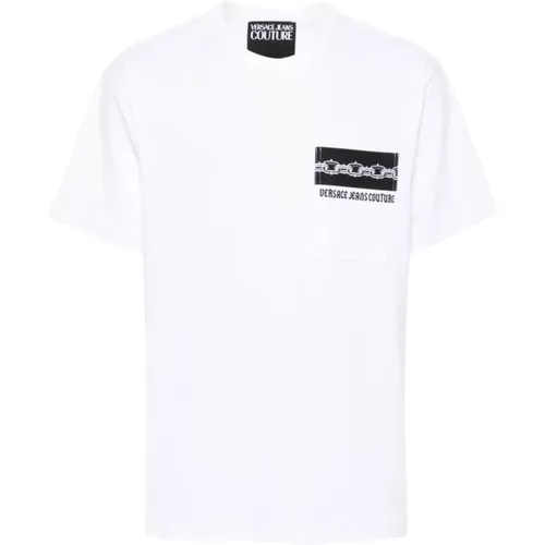 Weiße T-Shirts & Polos Aw24 , Herren, Größe: S - Versace Jeans Couture - Modalova