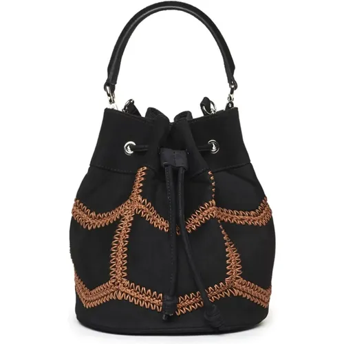 Suede Embellished Shoulder Bag , female, Sizes: ONE SIZE - Marina Raphael - Modalova