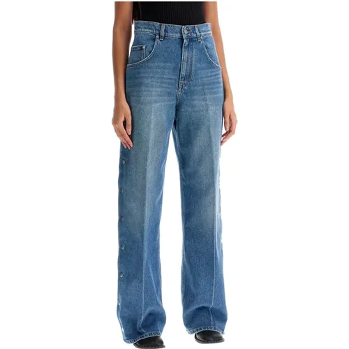 Geknöpfte Zerrissene Bootcut-Jeans mit Schlitzen - Stella Mccartney - Modalova