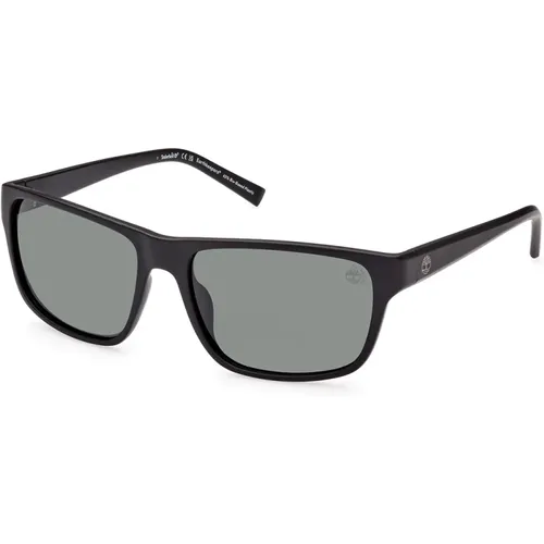 Rectangular Polarized Sunglasses Green Lens , unisex, Sizes: 60 MM - Timberland - Modalova