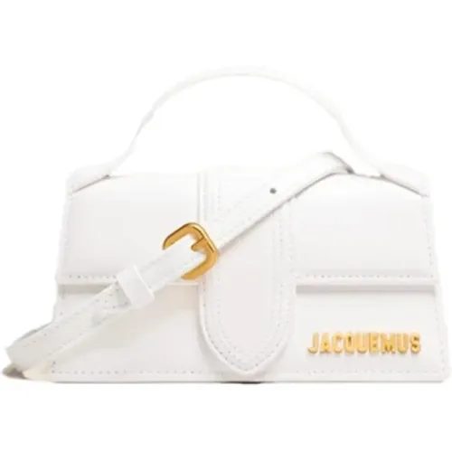 Weiße Ledertasche mit Gold-Logo - Jacquemus - Modalova