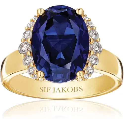 Blauer Zirkon Ellisse Gold Ring , Damen, Größe: 52 MM - Sif Jakobs Jewellery - Modalova