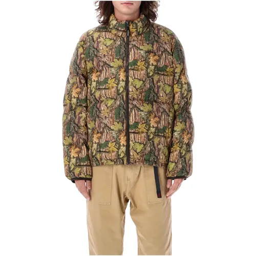 Leaf Camo Down Puffer Jacket , male, Sizes: M, L - Gramicci - Modalova