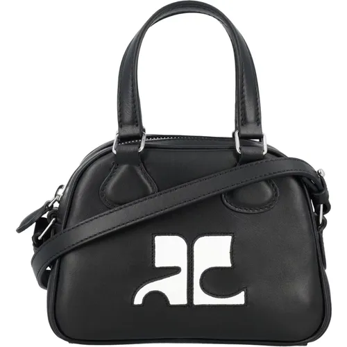 Leather Mini Bowling Bag , female, Sizes: ONE SIZE - Courrèges - Modalova