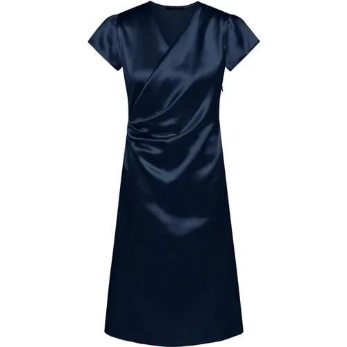 Elegantes Gerafftes Dunkelblaues Kleid , Damen, Größe: XL - Bruuns Bazaar - Modalova