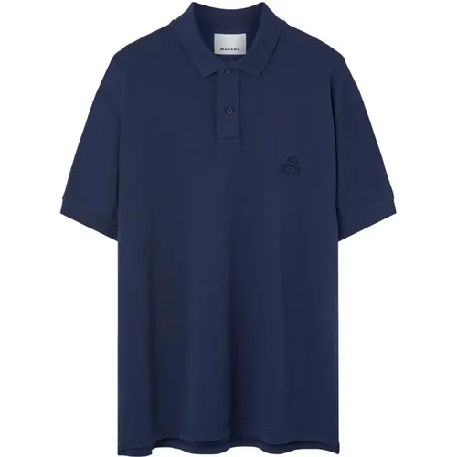 Besticktes Navy Polo Shirt , Herren, Größe: M - Isabel marant - Modalova