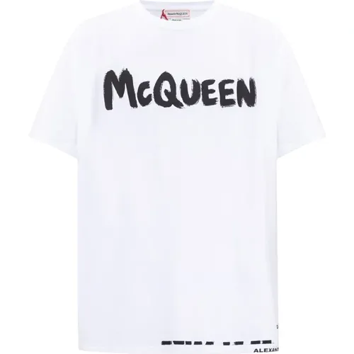 T-Shirt mit Logo , Herren, Größe: M - alexander mcqueen - Modalova