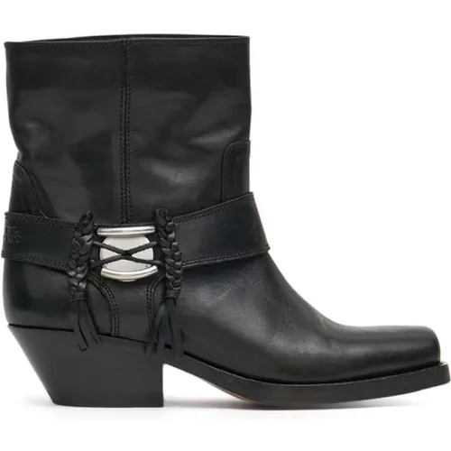 Gaucho Cuban Heel Leather Boots , female, Sizes: 8 UK, 6 UK, 7 UK, 4 UK, 3 UK, 5 UK - Isabel marant - Modalova