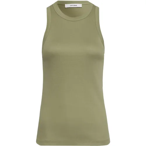 Ärmelloses Jersey Tank Top Grün , Damen, Größe: 2XS - IVY OAK - Modalova