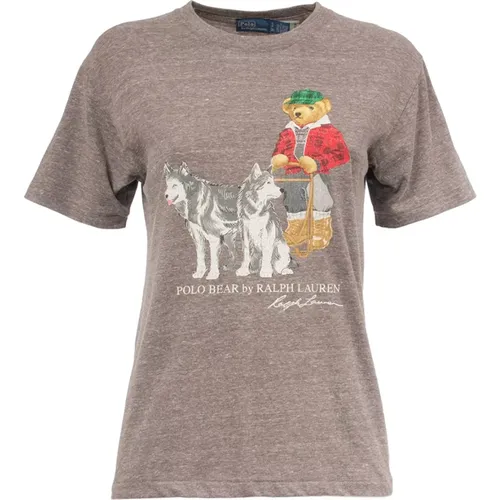 Polo Bear Print Damen T-Shirt , Damen, Größe: S - Polo Ralph Lauren - Modalova