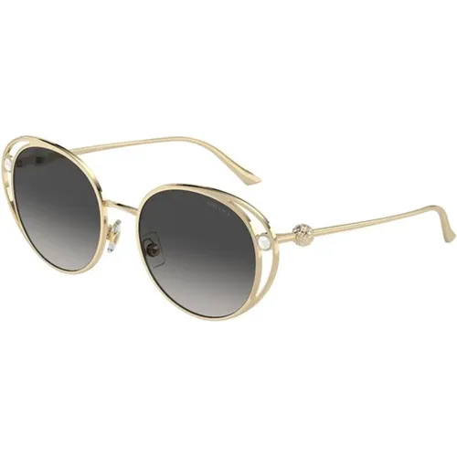 Gold Frame with Gray Gradient Lenses , unisex, Sizes: 53 MM - Jimmy Choo - Modalova