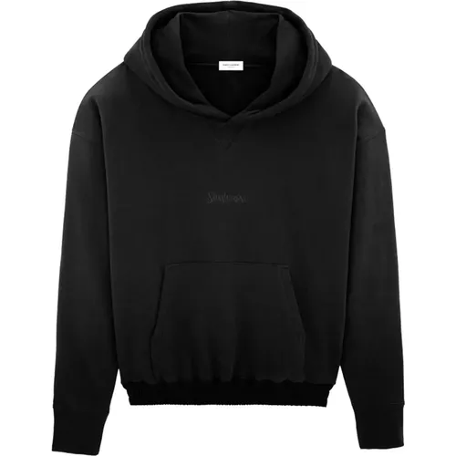 Hooded Cotton Sweatshirt , male, Sizes: L, S, M - Saint Laurent - Modalova