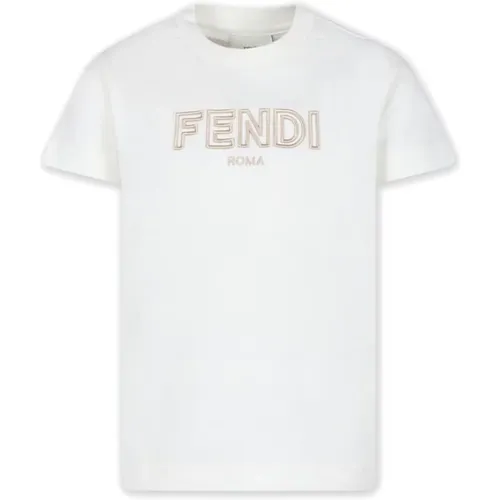 Kreide Leinen T-Shirt Fendi - Fendi - Modalova