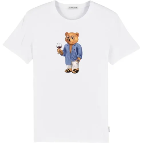 Cotton T-shirt with Filou Print , female, Sizes: M, XL, S, L - Baron Filou - Modalova