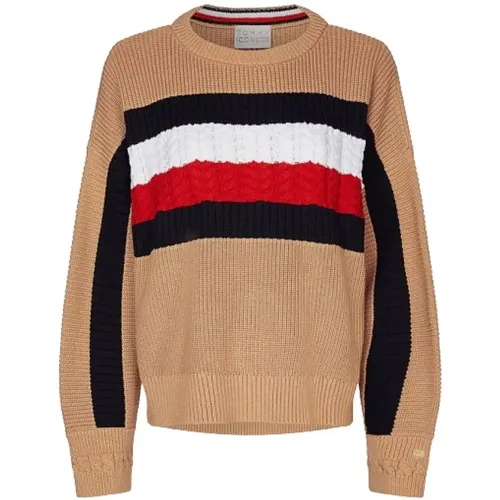 Round-Neck Strickwaren , Damen, Größe: S - Tommy Hilfiger - Modalova