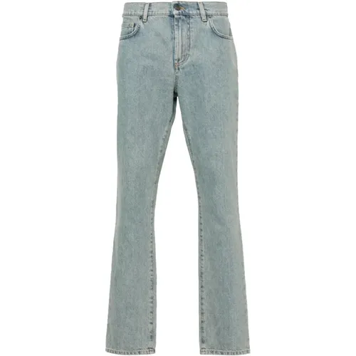 Hellblaue Straight Leg Denim Jeans , Herren, Größe: S - Moschino - Modalova