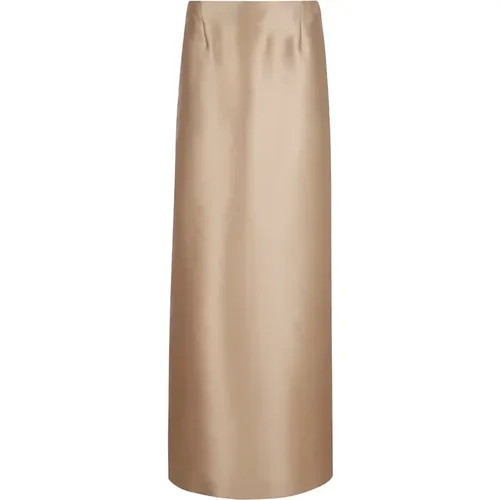 Silk Skirt Nude & Neutrals Elegant , female, Sizes: L, XS, 2XS - alberta ferretti - Modalova