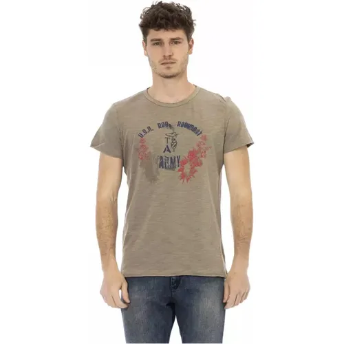Cotton T-Shirt with Front Print , male, Sizes: XL, L - Trussardi - Modalova