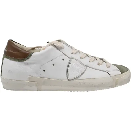 Sneakers Mixage Blanc Militaire , Herren, Größe: 46 EU - Philippe Model - Modalova