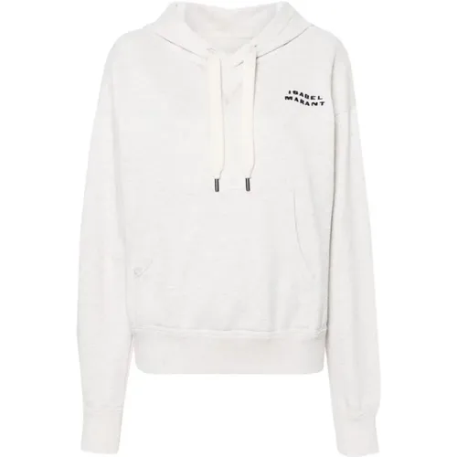 Ecru Kapuzenpullover mit Logo-Stickerei - Isabel marant - Modalova