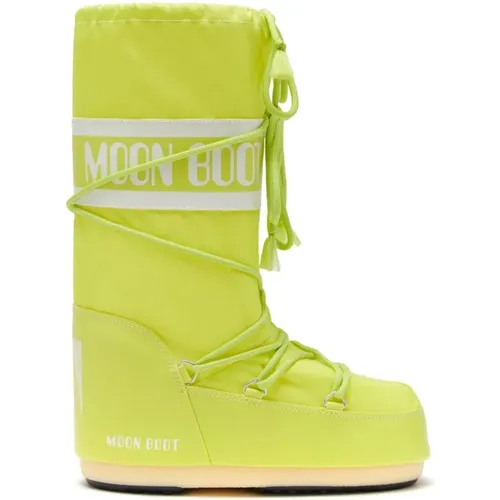 Grüne Logo-Print Schnürstiefel - moon boot - Modalova