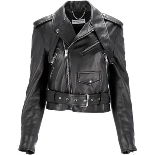 Pre-owned Leather outerwear , female, Sizes: M - Balenciaga Vintage - Modalova
