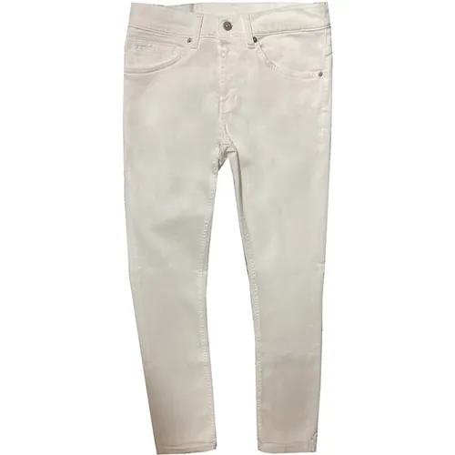 Slim-Fit Stretch Weiße Jeans , Herren, Größe: W35 - Dondup - Modalova