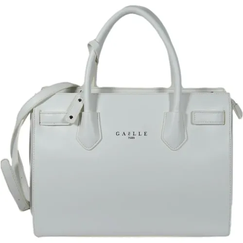 Weiße Maxi Shopper Handtasche mit Logo , Damen, Größe: ONE Size - Gaëlle Paris - Modalova