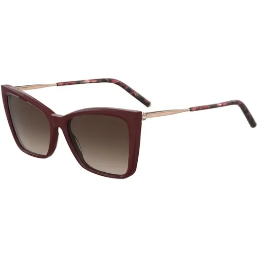 Burgundy Gold Sunglasses for Women , female, Sizes: 57 MM - Carolina Herrera - Modalova