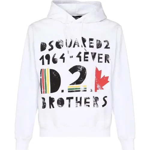 Printed Logo Hoodie , male, Sizes: M, XS, S - Dsquared2 - Modalova