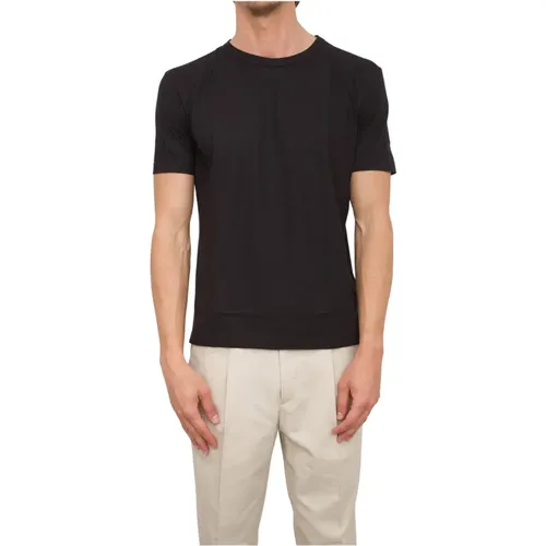 Jersey T-Shirt in Schwarz , Herren, Größe: XL - Paolo Pecora - Modalova