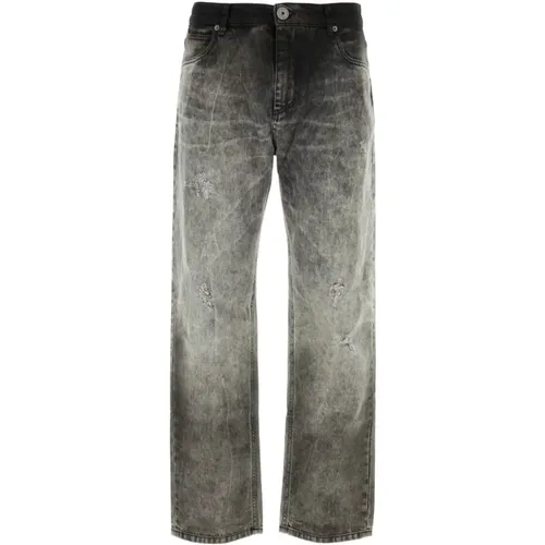 Graue Denim Jeans - Stilvoll und Trendig - Balmain - Modalova