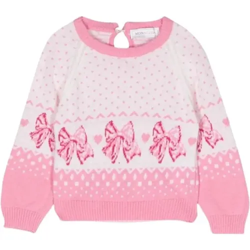 Rosa Pullover mit Grafischem Druck - Monnalisa - Modalova