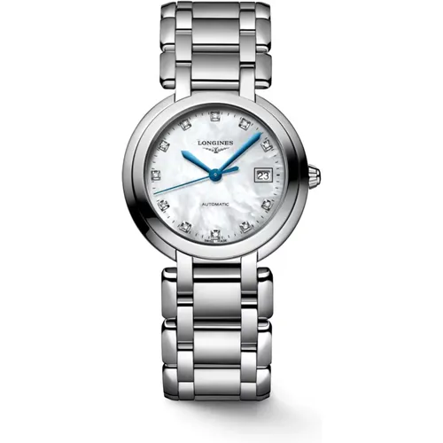 Primaluna Automatic White Mother of Pearl Diamond Watch , female, Sizes: ONE SIZE - Longines - Modalova