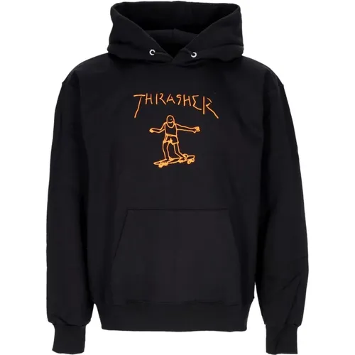 Schwarz/Orange Herren Sweatshirt Hoodie - Thrasher - Modalova