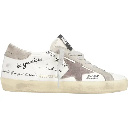 Stilvolle Nappa Wildleder Stern Ferse Sneakers , Damen, Größe: 35 EU - Golden Goose - Modalova