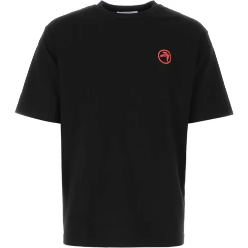 Schwarzes Oversize Baumwoll T-Shirt , Herren, Größe: M - Ambush - Modalova