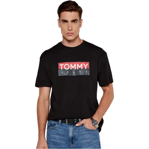 Bio-Baumwolle Logo T-Shirt , Herren, Größe: XL - Tommy Jeans - Modalova