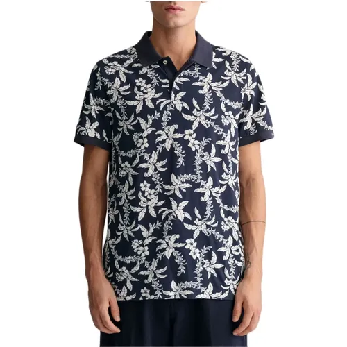 Palm Lei Print Polo Shirt , male, Sizes: 2XL, 4XL, M, L, XL, S, 3XL - Gant - Modalova