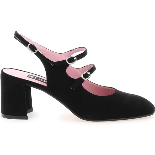 Kristall Schnalle Wildleder Mary Jane Slingback , Damen, Größe: 37 EU - Carel - Modalova