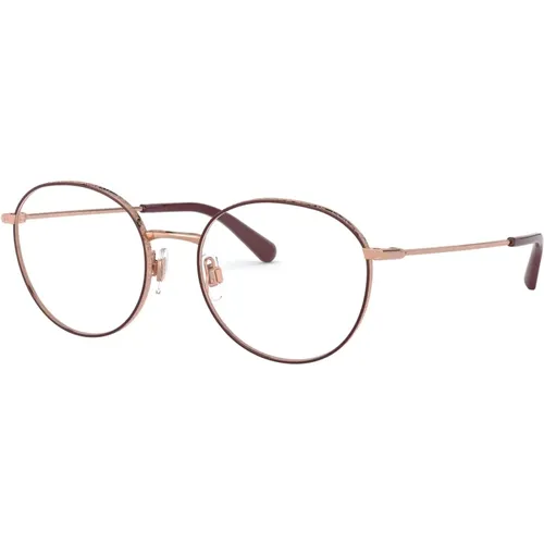 Burgundy Rose Gold Slim Eyewear Frames , female, Sizes: 53 MM - Dolce & Gabbana - Modalova