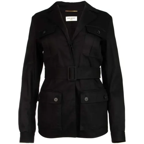Flap Pocket Cotton Jacket , female, Sizes: XL - Saint Laurent - Modalova