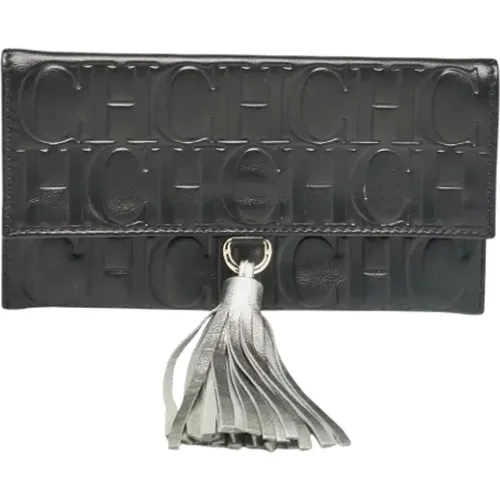 Pre-owned Leather clutches , female, Sizes: ONE SIZE - Carolina Herrera Pre-owned - Modalova