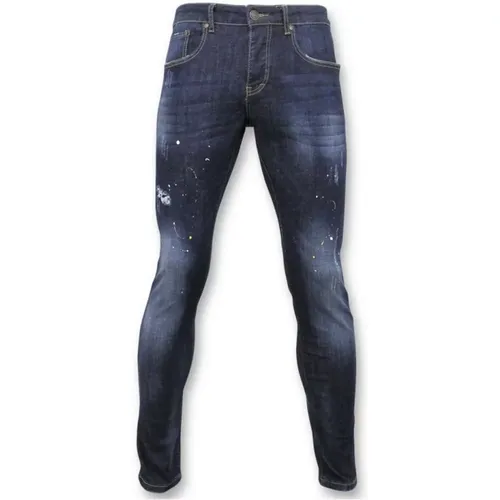 Basic Herrenhose - Jeans mit Bunten Flecken - D3068 , Herren, Größe: W32 - True Rise - Modalova