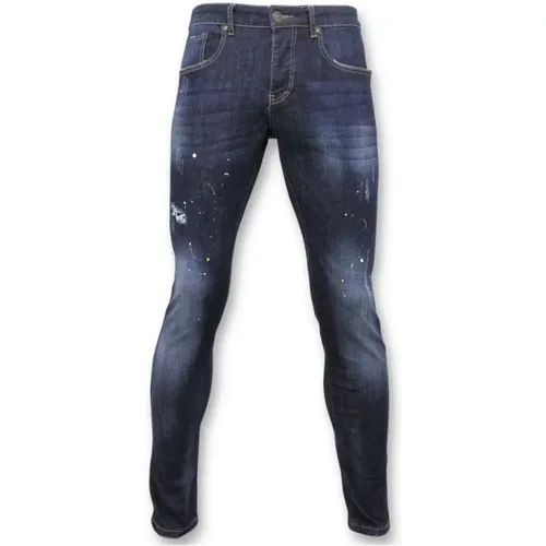 Basic Herrenhose - Jeans mit Bunten Flecken - D3068 - True Rise - Modalova