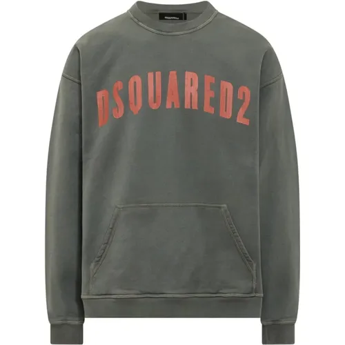 Oversized Fit Military Sweatshirt , male, Sizes: XL, L, M - Dsquared2 - Modalova